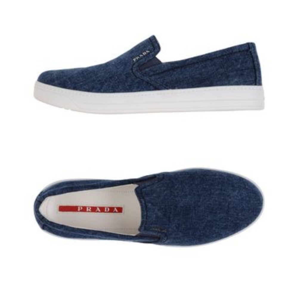 Prada Sport DENIM SLIP ON SNEAKERS - Picture 1 of 9